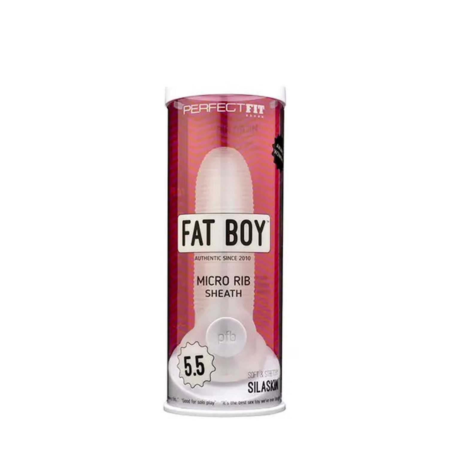 Fat Boy Micro Rib Sheath 5.5in - Add 0.7 Inches of Girth Clear SLEEVES