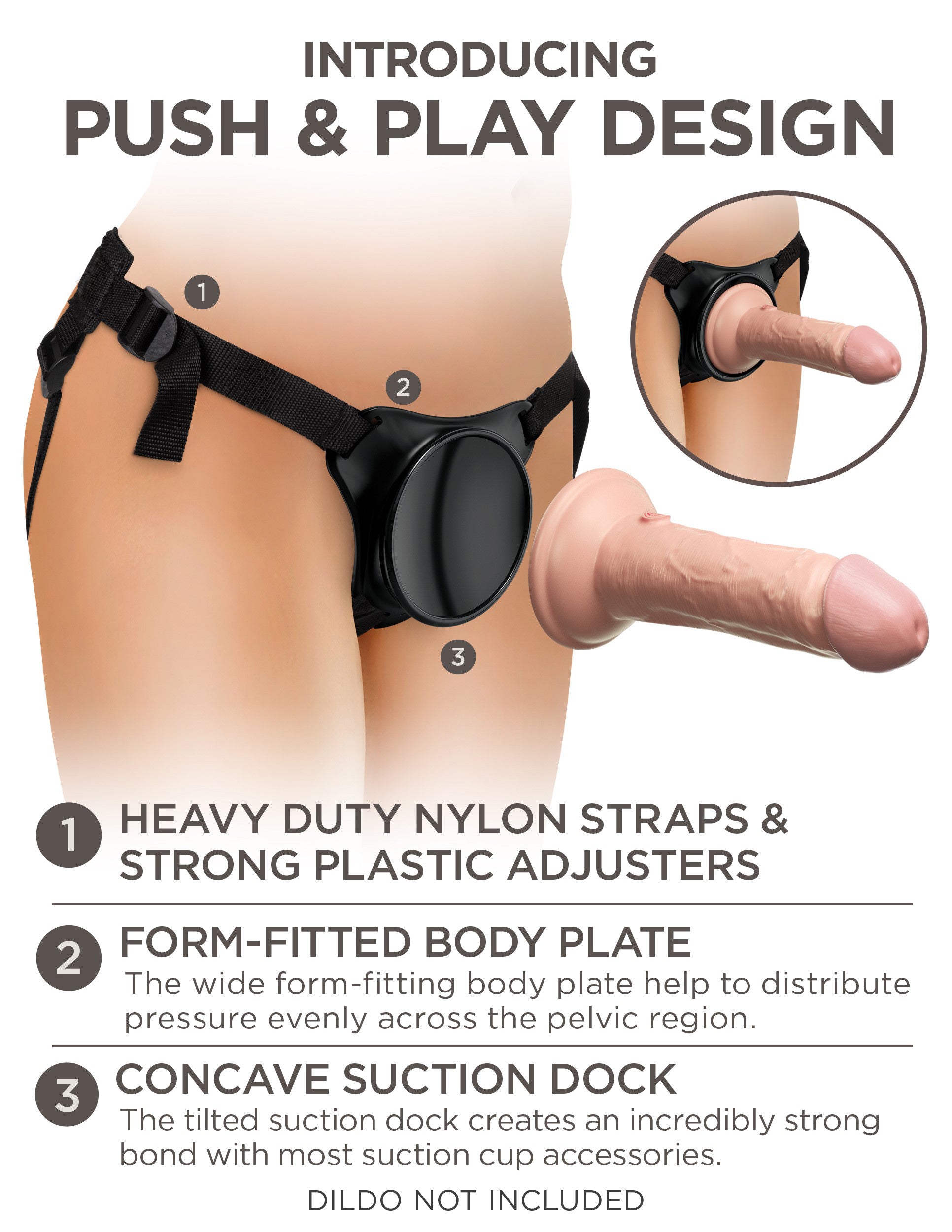 King Cock Elite Beginner's Body Dock Strap-On Harness Adjustable Size > Dildos > Strap On Harnesses