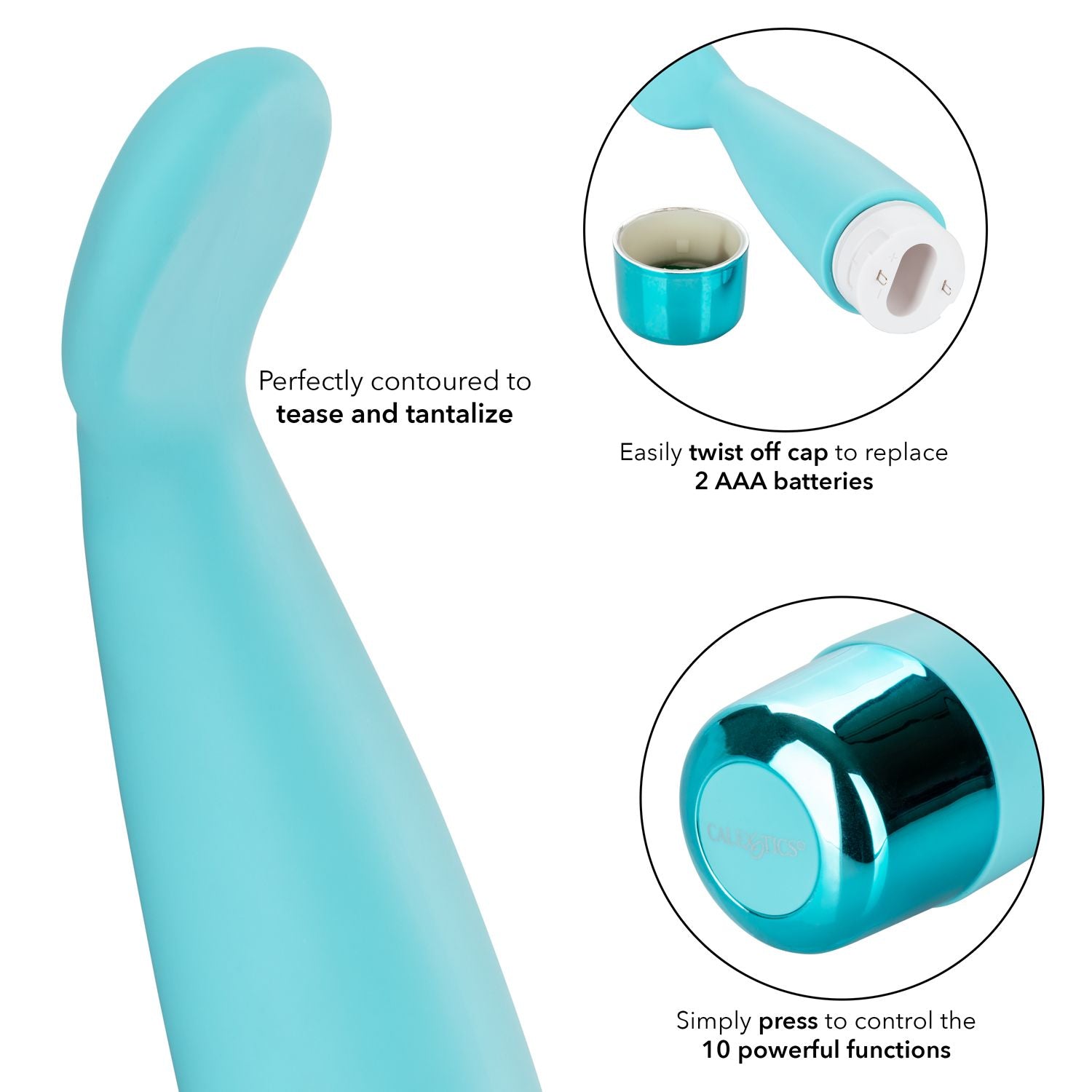 Eden Scoop Flexible Blue Silicone Massager with 10 Vibration Functions and Waterproof Design > Vibrators > Finger Vibrators