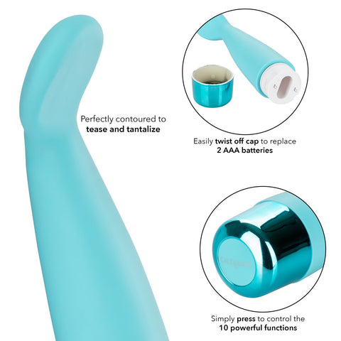 Eden Scoop Flexible Blue Silicone Massager with 10 Vibration Functions and Waterproof Design > Vibrators > Finger Vibrators
