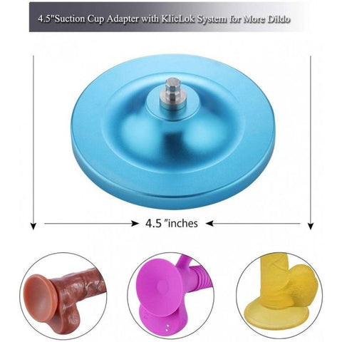 HiSmith - 4.5" Blue Suction Cup Adaptor (KlicLok) Sex Machine Connectors