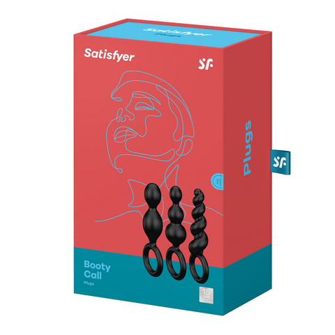 Satisfyer Booty Call Anal Plug Set Of 3 Black Silicone Default Title > Anal Range > Butt Plug Kits