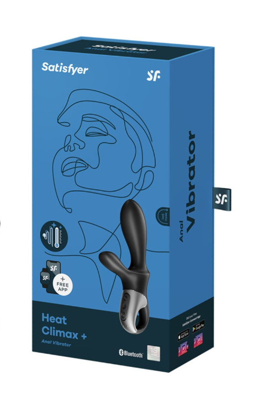Satisfyer Heat Climax Plus Connect App Warming Anal Vibrator Black Couples Toys