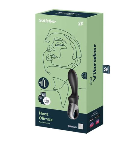 Satisfyer Heat Climax Warming Anal Vibrator with App Bluetooth Waterproof Silicone Black Default Title Butt Plugs - Vibrating