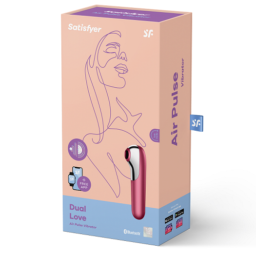 Satisfyer App Enabled Dual Love Clitoral Massager Red Default Title AIR PULSATION