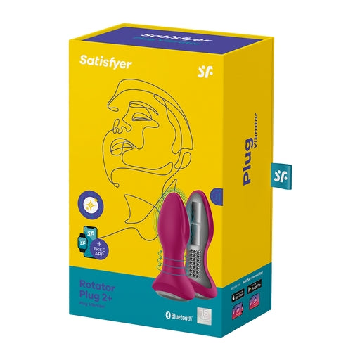 Satisfyer Rotator Plug 2 Plus Fuchsia Bluetooth App Enabled Vibrating Anal Plug 12.8 x 5.5 x 3.8 cm Default Title Butt Plugs - Vibrating