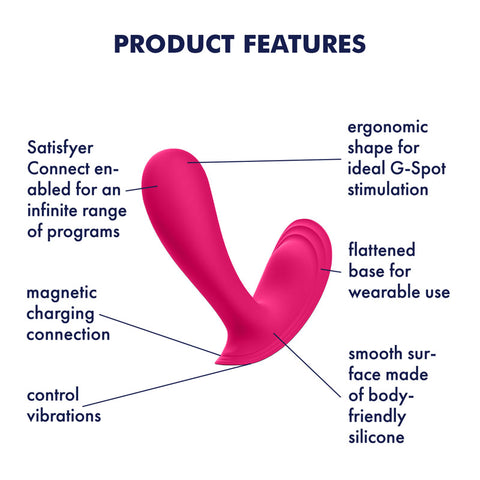Satisfyer Top Secret Wearable Vibrator with App Control in Pink Panty Vibrators