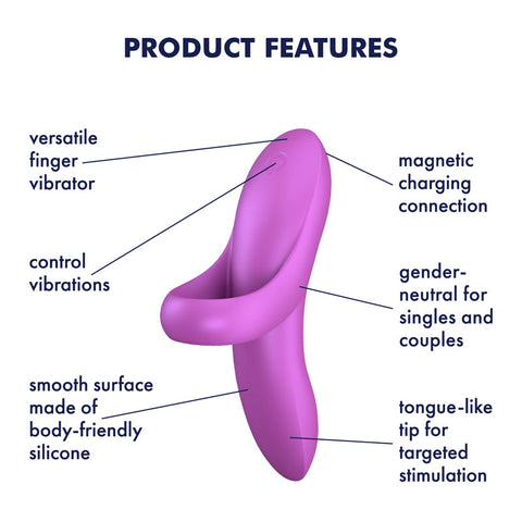 Satisfyer Bold Lover Dark USB Rechargeable Finger Stimulator Finger Stimulator