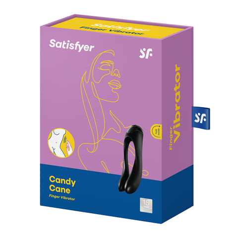 Satisfyer Candy Cane Finger Vibrator Black Dual Motor Default Title > Sex Toys For Ladies > Finger Vibrators
