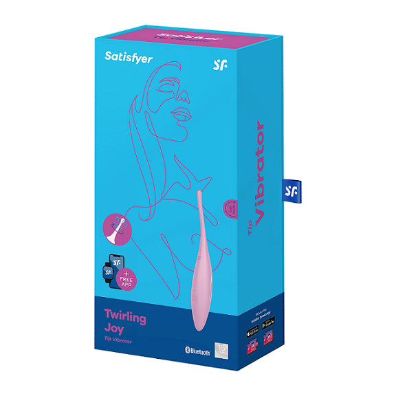 Satisfyer Twirling Joy Pink Silicone Tip Vibrator with Circulating Vibrations and App Control Waterproof Rechargeable