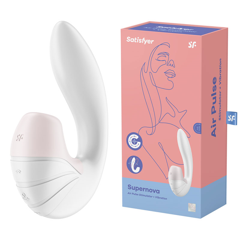 Satisfyer Supernova G Spot Clit Suction Vibrator White White Suction Stimulator
