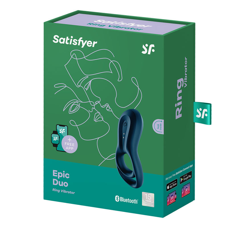 Satisfyer Epic Duo Bluetooth App-Controlled Rechargeable Vibrating Cock Ring > Sex Toys > Remote Control Toys