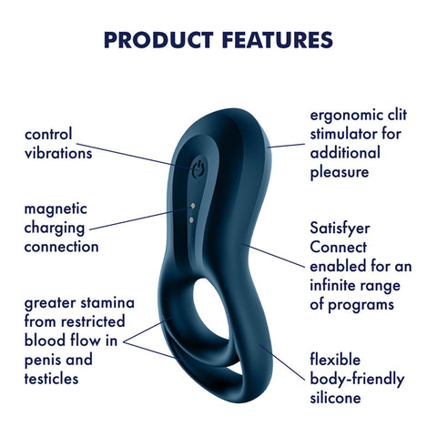 Satisfyer Epic Duo Cockring w Bluetooth & App Cock Rings Vibrating