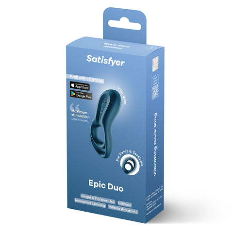 Satisfyer Epic Duo (Black) – Bluetooth App-Controlled Vibrating Cock Ring > Sex Toys > Remote Control Toys