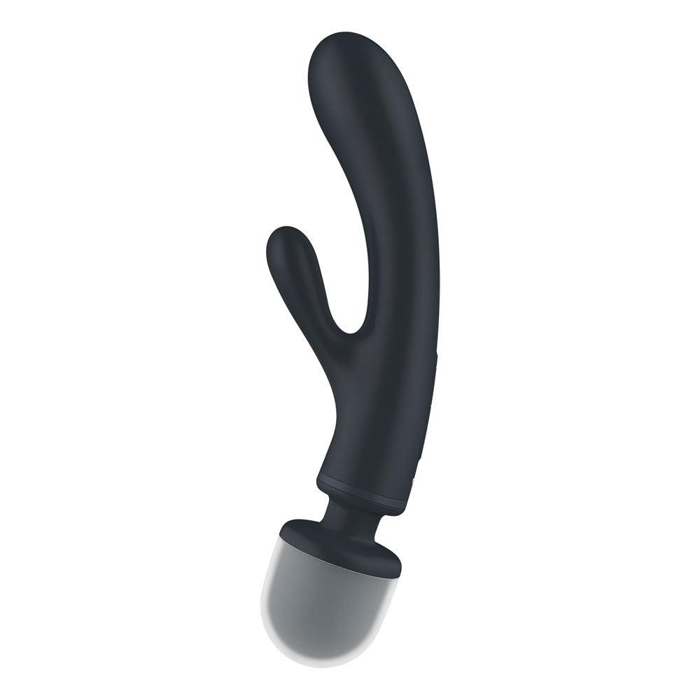 Satisfyer Triple Lover Grey Hybrid Wand and Rabbit Vibrator with 12 Vibration Modes and Waterproof Design VIBRATORS-RABBIT-MULTI