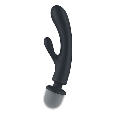 Satisfyer Triple Lover Grey Hybrid Wand and Rabbit Vibrator with 12 Vibration Modes and Waterproof Design VIBRATORS-RABBIT-MULTI