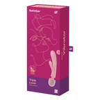 Satisfyer Triple Lover Waterproof Rechargeable Couples Vibrator Pink > Vibrators > Ladies > Rabbit Multi