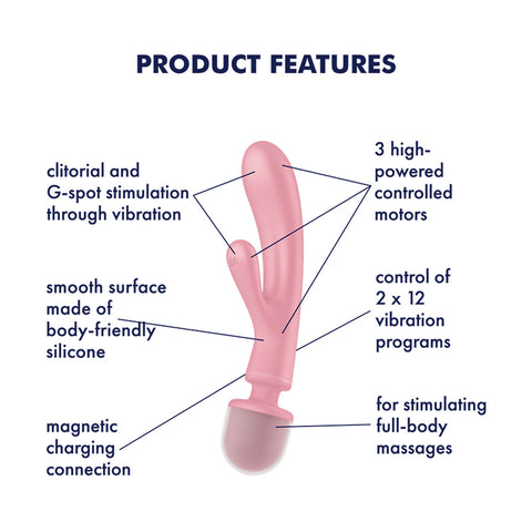Satisfyer Triple Lover Pink VIBRATORS-RABBIT-MULTI