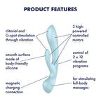 Satisfyer Triple Oh – Double Stimulation Rechargeable Silicone Vibrator > Vibrators > Ladies > Rabbit