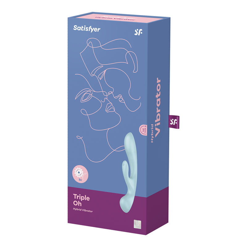 Satisfyer Triple Oh Light Blue VIBRATORS-RABBIT