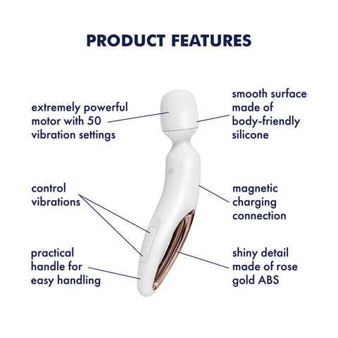 Satisfyer Wand-erland Rose Gold Rechargeable Massage Wand Vibrators