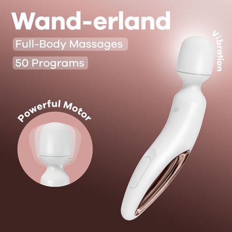 Satisfyer Wand-erland Rose Gold Rechargeable Massage Wand White Vibrators