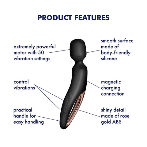 Satisfyer Wanderland Rose Gold USB Rechargeable Massage Wand Vibrators