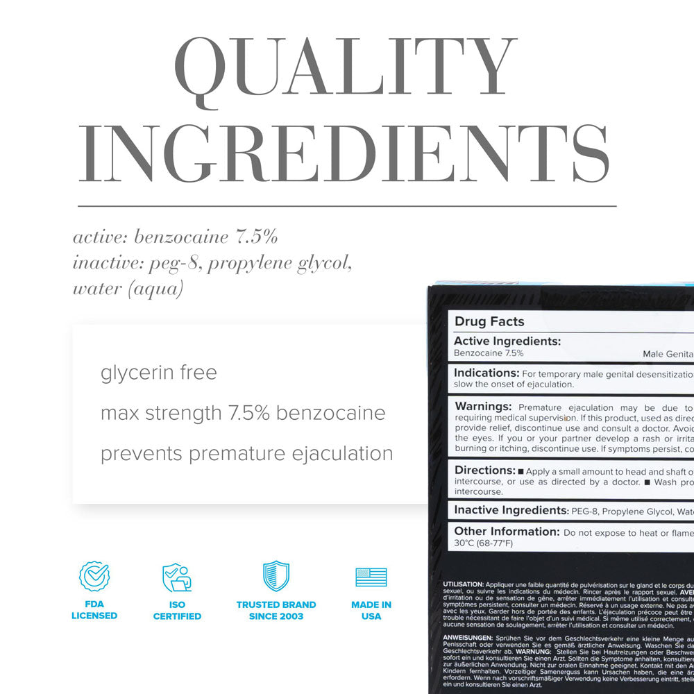 JO Prolonger Spray – Maximum Strength Desensitizing Spray for Men 60 mL ENHANCERS