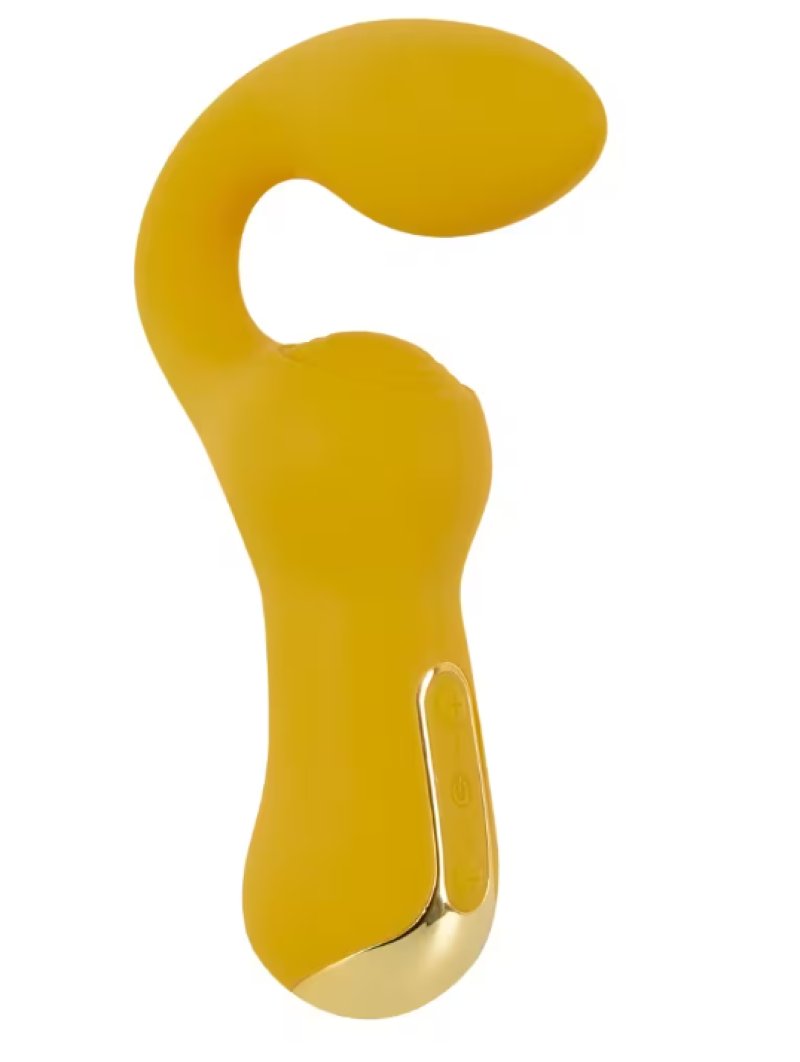 Double Vibrator Yellow Masturbator with 10 Vibration Modes and Flexible Vibro-Wings Secondary image
