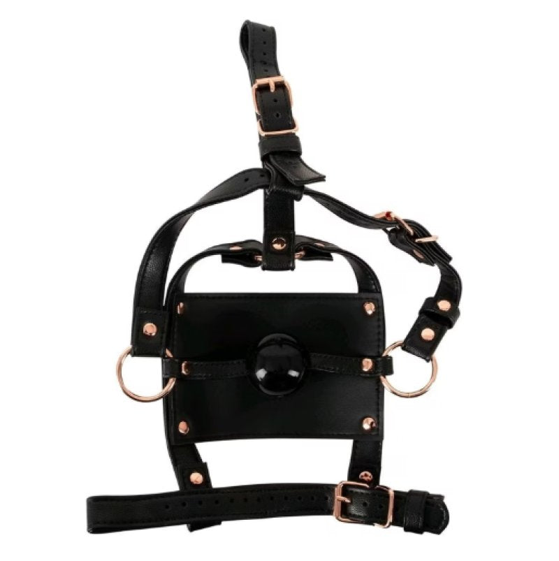 Bad Kitty Adjustable Head Harness with Rose Gold Metal Elements and Silicone Ball Gag > Bondage Gear > Gags and Bits Main image