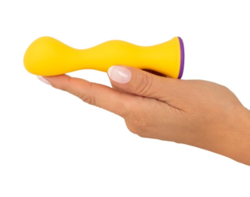 Bunt Anal Vibrator Soft Touch Silicone 12.6 cm Yellow and Purple
