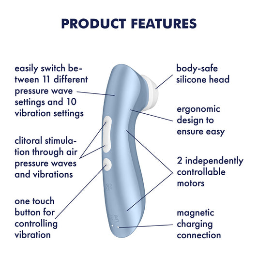 Satisfyer Pro 2+ G2 Clitoral Stimulator Blue