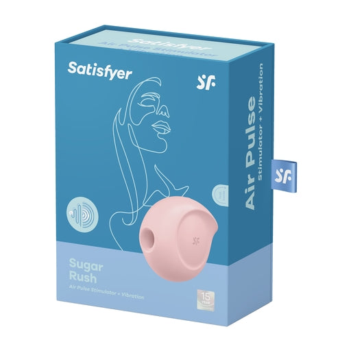 Satisfyer Sugar Rush Pink Air Pulse Stimulator with Vibration Compact Silicone Clitoral Vibrator Suction Stimulator