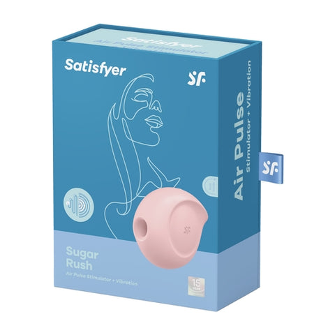 Satisfyer Sugar Rush Pink Air Pulse Stimulator with Vibration Compact Silicone Clitoral Vibrator Suction Stimulator