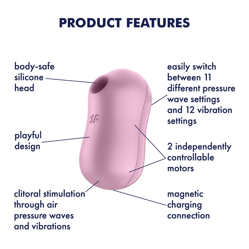 Satisfyer Cotton Candy Silicone Pressure Wave Vibrator > Sex Toys For Ladies > Air Pulsation