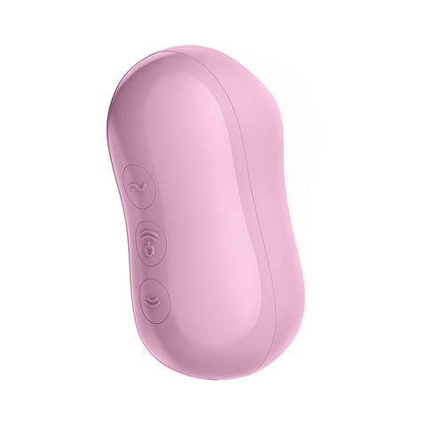 Satisfyer Cotton Candy Lilac Compact Oval Lay-On Vibrator with Pressure Waves and Vibration Vibrating Pads