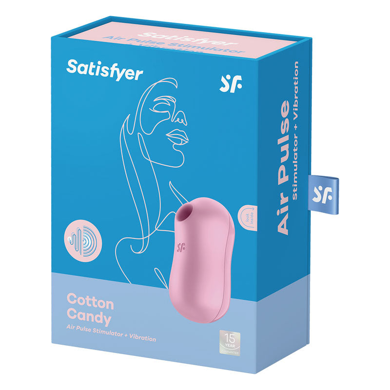 Satisfyer Cotton Candy Lilac Compact Oval Lay-On Vibrator with Pressure Waves and Vibration Vibrating Pads