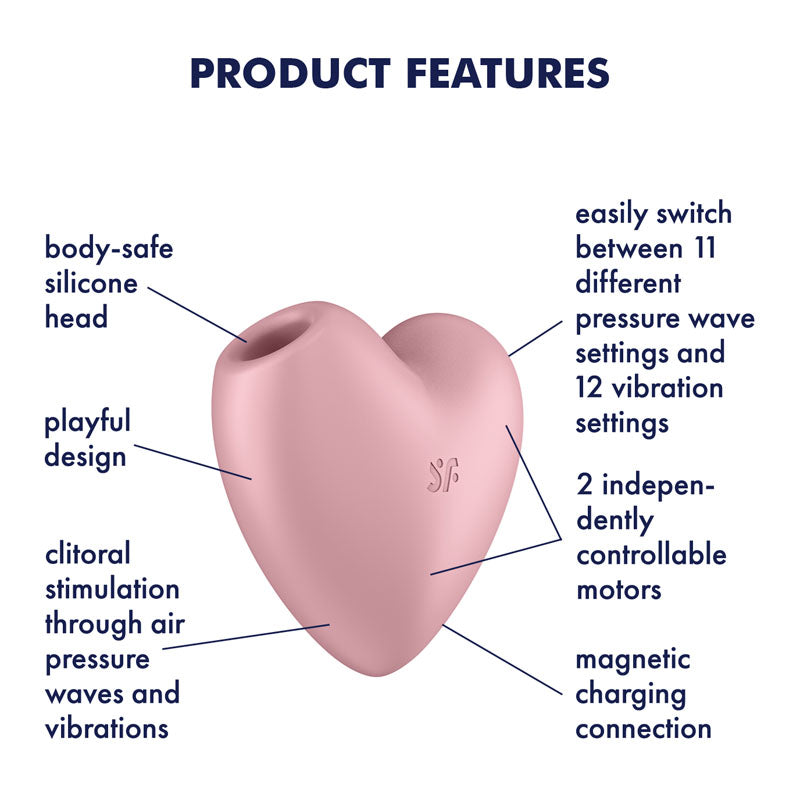 Satisfyer Cutie Heart - Air Pulsation Stimulator with Vibration Pink Light Red