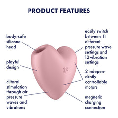 Satisfyer Cutie Heart - Air Pulsation Stimulator with Vibration Pink Light Red