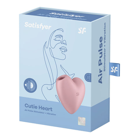 Satisfyer Cutie Heart Vibrator Pink Light Red Air Pulsation Stimulator STIMULATORS