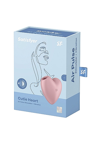 Satisfyer Cutie Heart Vibrator Pink Light Red Air Pulsation Stimulator Red STIMULATORS