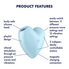 Satisfyer Cutie Heart - USB Rechargeable Air Pulsation Stimulator with Vibration