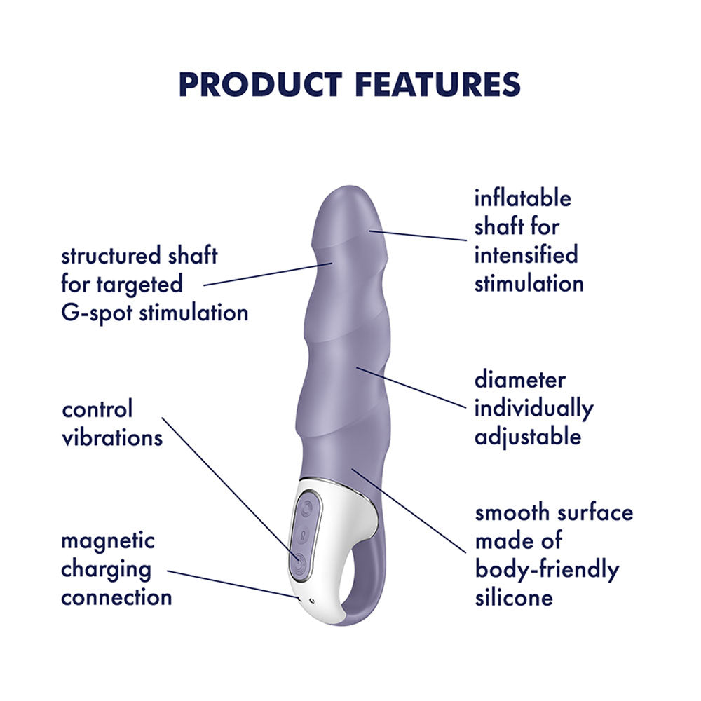 Satisfyer Air Pump Vibrator 1 Lilac USB Rechargeable Inflatable Vibrators