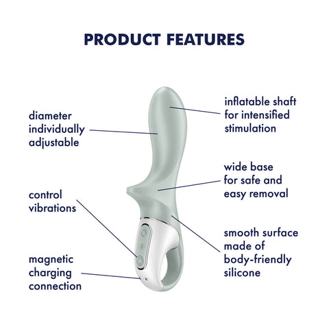 Satisfyer Air Pump Booty 3 (Grey) – USB Rechargeable Inflatable Anal Vibrator ANAL TOYS