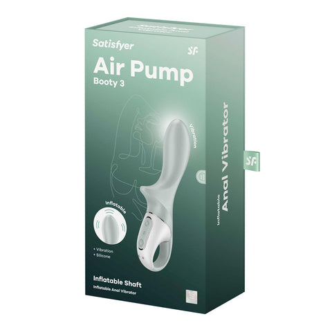 Satisfyer Air Pump Booty 3 (Grey) – USB Rechargeable Inflatable Anal Vibrator ANAL TOYS