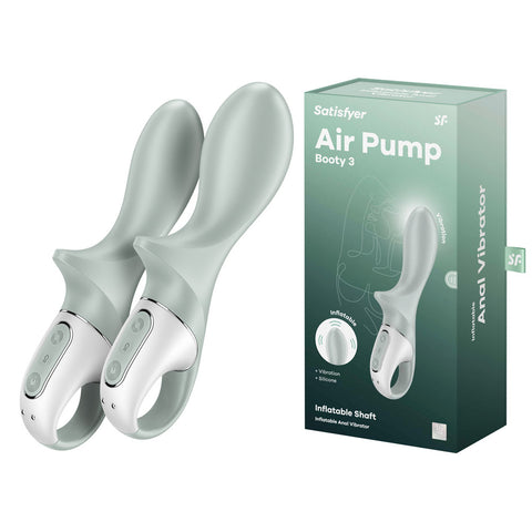 Satisfyer Air Pump Booty 3 (Grey) – USB Rechargeable Inflatable Anal Vibrator Grey ANAL TOYS