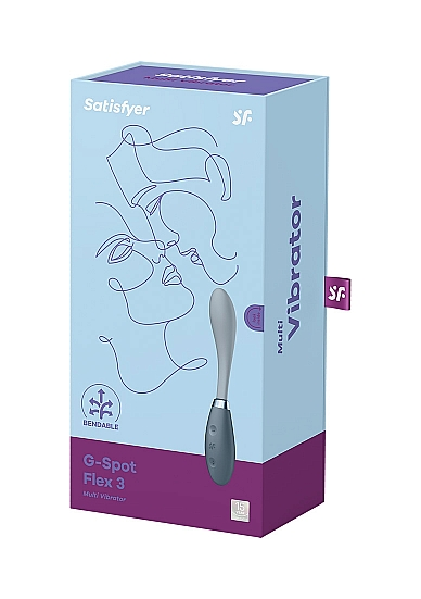 Satisfyer G-Spot Flex 3 Multi Vibrator in Grey with Flexible Shaft and 12 Vibration Modes Vibrators