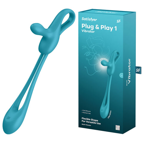 Satisfyer Plug & Play 1- Multi use Vibrator + Plug + Cock Ring Blue STIMULATORS