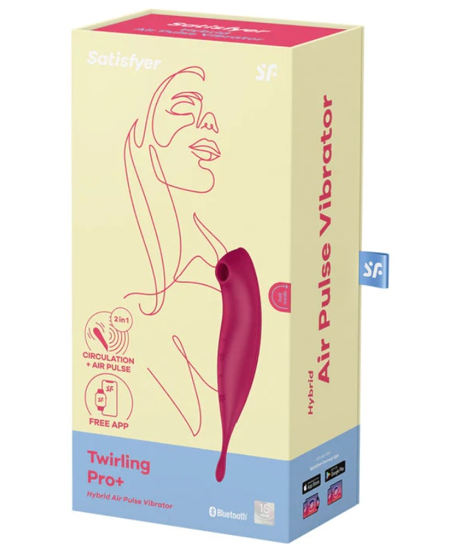 Satisfyer Twirling Pro+ Dark Red Hybrid Air Pulse Vibrator with App Control Default Title > Sex Toys For Ladies > Air Pulsation