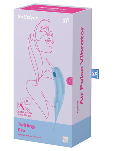 Satisfyer Twirling Pro Hybrid Air Pulse Vibrator in Blue Default Title AIR PULSATION